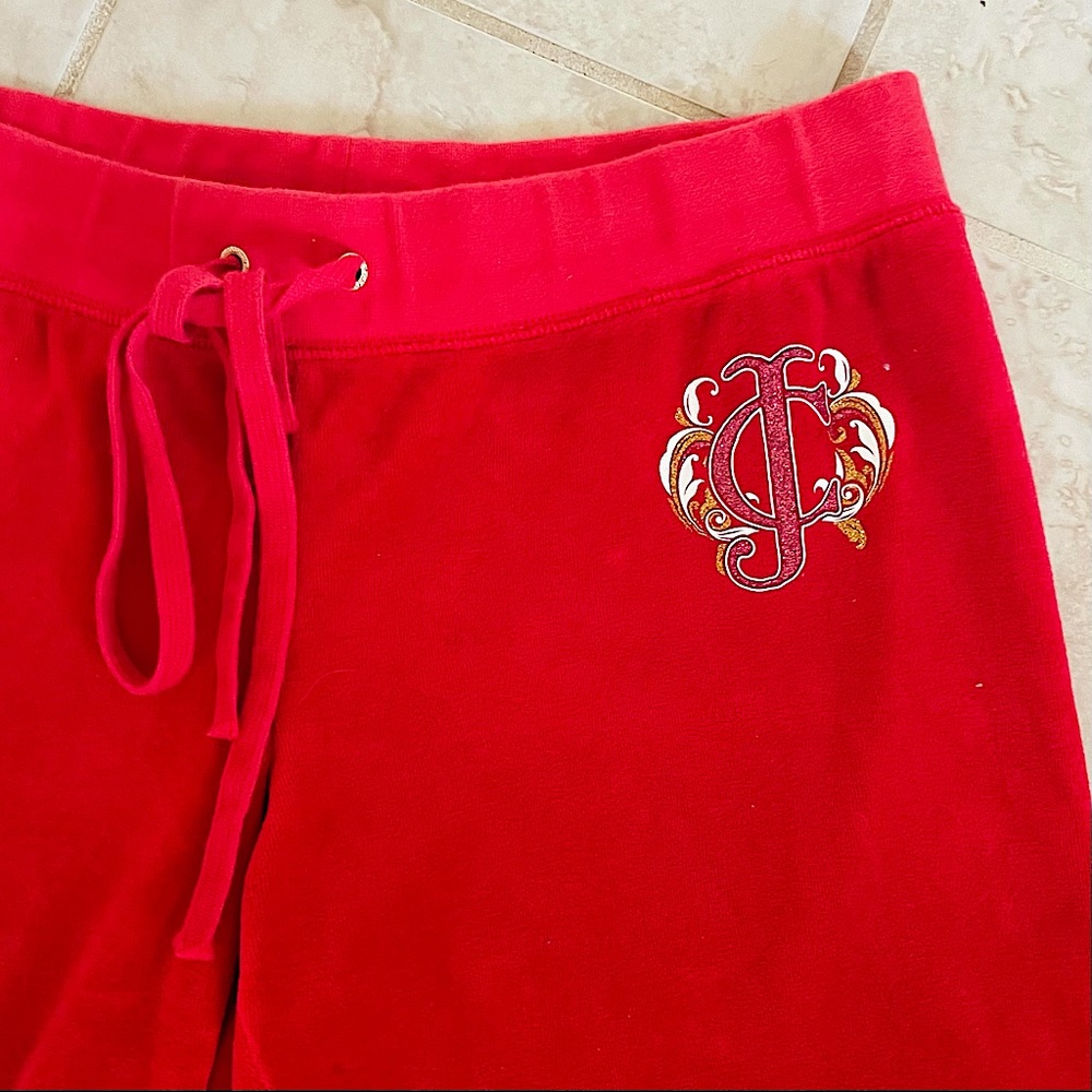 COPY - Juicy Couture Velour Trackpants Red Medium Y2k